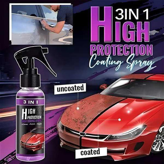3 in 1 High Protection Car Quick Coating Spray, Car Rapid Ceramic Paint Coating, Nano Polishing Spray, Plastic Parts Refurbisher, Fine Scratch Repair, Extremely Hydrophobic, 100ml. (Pack of 2)